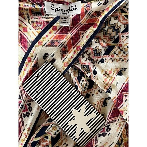 Splendid Womens Colorful Rayon Sleeveless "Taos" Print Maxi Dress Size L - Picture 4 of 10